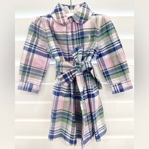 Ralph Lauren Baby Girl Pink and Blue Plaid Dress